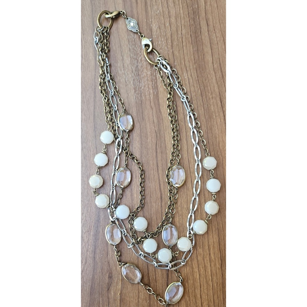 Thirty one Multi‎ Strand Necklace Faux Pearl and Crystal Beads